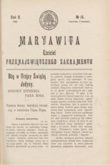 Maryawita : czciciel Przenajświętszego Sakramentu. R.2, № 14 (2 kwietnia 1908)