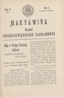 Maryawita : czciciel Przenajświętszego Sakramentu. R.2, № 17 (23 kwietnia 1908)