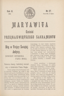 Maryawita : czciciel Przenajświętszego Sakramentu. R.2, № 27 (2 lipca 1908)