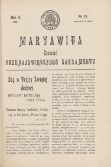 Maryawita : czciciel Przenajświętszego Sakramentu. R.2, № 28 (9 lipca 1908)