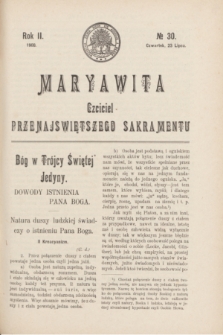 Maryawita : czciciel Przenajświętszego Sakramentu. R.2, № 30 (23 lipca 1908)