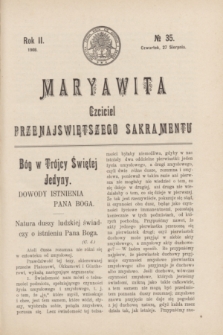 Maryawita : czciciel Przenajświętszego Sakramentu. R.2, № 35 (27 sierpnia 1908)