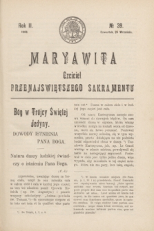 Maryawita : czciciel Przenajświętszego Sakramentu. R.2, № 39 (24 września 1908)
