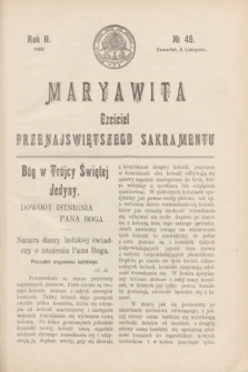 Maryawita : czciciel Przenajświętszego Sakramentu. R.2, № 45 (5 listopada 1908)