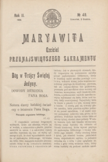 Maryawita : czciciel Przenajświętszego Sakramentu. R.2, № 49 (3 grudnia 1908)