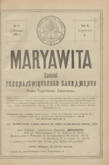 Maryawita : czciciel Przenajświętszego Sakramentu. R.3, № 4 (28 stycznia 1909)