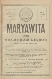 Maryawita : czciciel Przenajświętszego Sakramentu. R.3, № 6 (11 lutego 1909)