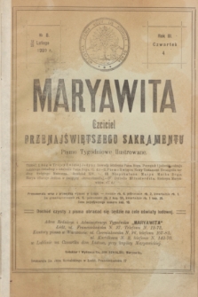 Maryawita : czciciel Przenajświętszego Sakramentu. R.3, № 8 (25 lutego 1909)