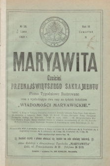 Maryawita : czciciel Przenajświętszego Sakramentu. R.3, № 28 (5 lipca 1909)