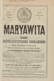Maryawita : czciciel Przenajświętszego Sakramentu. R.3, № 41 (14 października 1909)