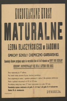 Koedukacyjne kursy maturalne Leona Blaszyczńskiego w Radomiu