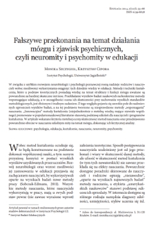 Fałszywe przekonania na temat działania mózgu i zjawisk psychicznych, czyli neuromity i psychomity w edukacji