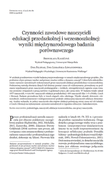 Czynności zawodowe nauczycieli edukacji przedszkolnej i wczesnoszkolnej: wyniki międzynarodowego badania porównawczego