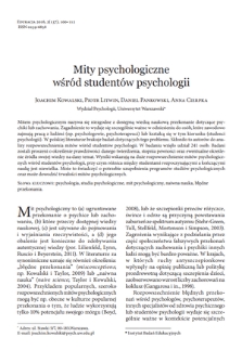 Psychology myths among psychology students