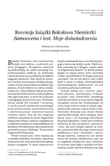 Recenzja książki Bolesława Niemierki „Samoocena i test. Moje doświadczenia”