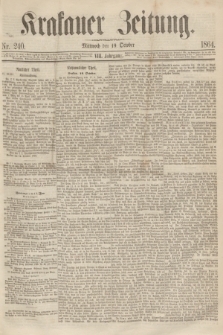 Krakauer Zeitung.Jg.8, Nr. 240 (19 October 1864)
