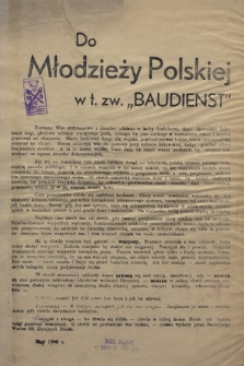 Do Młodzieży Polskiej w t. zw. „Baudienst”