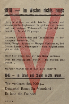 1918 - Im Westen nichts neues 1943 - Im Osten und Süden nichts neues....