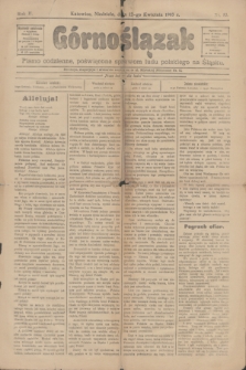 Górnoślązak : pismo codzienne, poświęcone sprawom ludu polskiego na Śląsku. R.2, nr 83 (12 kwietnia 1903)