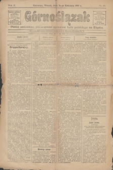 Górnoślązak : pismo codzienne, poświęcone sprawom ludu polskiego na Śląsku. R.2, nr 89 (21 kwietnia 1903)
