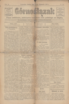 Górnoślązak : pismo codzienne, poświęcone sprawom ludu polskiego na Śląsku. R.2, nr 96 (29 kwietnia 1903)