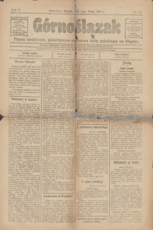 Górnoślązak : pismo codzienne, poświęcone sprawom ludu polskiego na Śląsku. R.2, nr 98 (1 maja 1903)