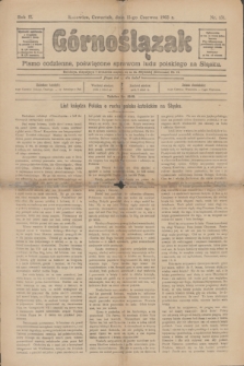 Górnoślązak : pismo codzienne, poświęcone sprawom ludu polskiego na Śląsku. R.2, nr 131 (11 czerwca 1903)
