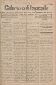 Górnoślązak : pismo codzienne, poświęcone sprawom ludu polskiego na Sląsku.R.3, nr 196 (27 sierpnia 1904)