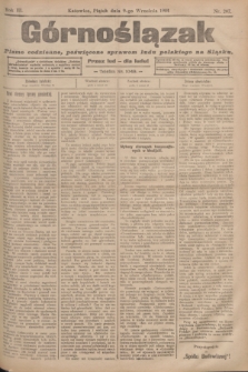 Górnoślązak : pismo codzienne, poświęcone sprawom ludu polskiego na Śląsku.R.3, nr 207 (9 września 1904)