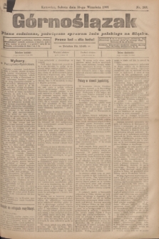 Górnoślązak : pismo codzienne, poświęcone sprawom ludu polskiego na Sląsku.R.3, nr 208 (10 września 1904)