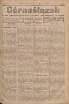 Górnoślązak : pismo codzienne, poświęcone sprawom ludu polskiego na Sląsku.R.3, nr 253 (3 listopada 1904)