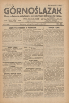 Górnoślązak : pismo codzienne, poświęcone sprawom ludu polskiego na Śląsku.R.26, nr 243 (22 października 1927) + dod.