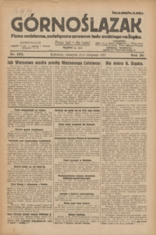 Górnoślązak : pismo codzienne, poświęcone sprawom ludu polskiego na Śląsku.R.26, nr 252 (3 listopada 1927) + dod.