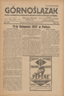 Górnoślązak : pismo codzienne, poświęcone sprawom ludu polskiego na Śląsku.R.26, nr 261 (13 listopada 1927) + dod.