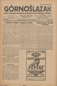 Górnoślązak : pismo codzienne, poświęcone sprawom ludu polskiego na Śląsku.R.26, nr 273 (27 listopada 1927) + dod.