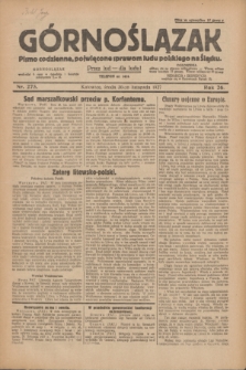 Górnoślązak : pismo codzienne, poświęcone sprawom ludu polskiego na Śląsku.R.26, nr 275 (30 listopada 1927) + dod.