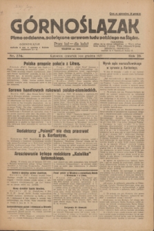 Górnoślązak : pismo codzienne, poświęcone sprawom ludu polskiego na Śląsku.R.26, nr 276 (1 grudnia 1927) + dod.