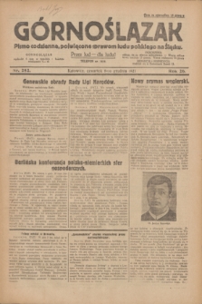 Górnoślązak : pismo codzienne, poświęcone sprawom ludu polskiego na Śląsku.R.26, nr 282 (8 grudnia 1927) + dod.