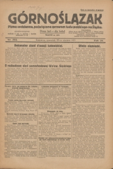 Górnoślązak : pismo codzienne, poświęcone sprawom ludu polskiego na Śląsku.R.26, nr 293 (22 grudnia 1927) + dod.