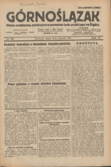 Górnoślązak : pismo codzienne, poświęcone sprawom ludu polskiego na Śląsku.R.27, nr 10 (13 stycznia 1928) + dod.