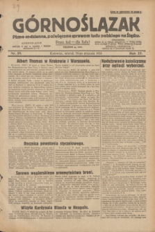 Górnoślązak : pismo codzienne, poświęcone sprawom ludu polskiego na Śląsku.R.27, nr 19 (24 stycznia 1928) + dod.