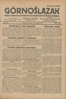 Górnoślązak : pismo codzienne, poświęcone sprawom ludu polskiego na Śląsku.R.27, nr 34 (11 lutego 1928) + dod.