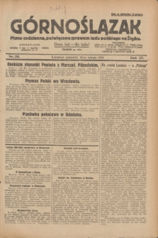 Górnoślązak : pismo codzienne, poświęcone sprawom ludu polskiego na Śląsku.R.27, nr 38 (16 lutego 1928) + dod.