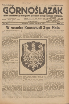 Górnoślązak : pismo codzienne, poświęcone sprawom ludu polskiego na Śląsku.R.27, nr 103 (3 maja 1928) + dod.