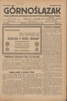 Górnoślązak : pismo codzienne, poświęcone sprawom ludu polskiego na Śląsku.R.27, nr 128 (5 czerwca 1928) + dod.
