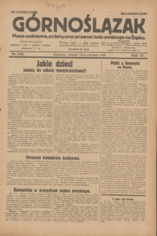 Górnoślązak : Pismo codzienne, poświęcone sprawom ludu polskiego na Śląsku.R.27, nr 133 (12 czerwca 1928) + dod.