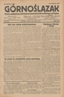 Górnoślązak : pismo codzienne, poświęcone sprawom ludu polskiego na Śląsku.R.27, nr 171 (27 lipca 1928) + dod.