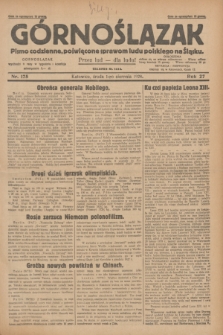 Górnoślązak : pismo codzienne, poświęcone sprawom ludu polskiego na Śląsku.R.27, nr 175 (1 sierpnia 1928) + dod.