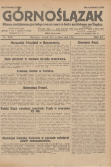 Górnoślązak : pismo codzienne, poświęcone sprawom ludu polskiego na Śląsku.R.27, nr 228 (2 października 1928) + dod.