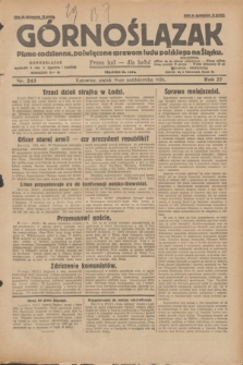 Górnoślązak : pismo codzienne, poświęcone sprawom ludu polskiego na Śląsku.R.27, nr 243 (19 października 1928) + dod.